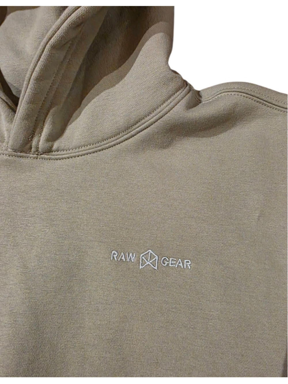 Raw Gear cropped hoodie sweatshirt Beige Size Small gorpcore minimalist earthy - Picture 5 of 8